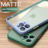 Luxury Square Shockproof Matte Phone Case Transparent Back Cover For iPhone 12 mini