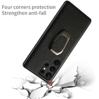 Luxury Grain Leather Back Case For Samsung Galaxy S22 S21 S20 Note 20 Ultra Plus