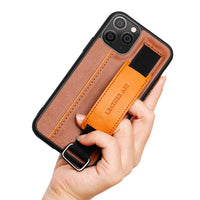 PU Leather Bracket Wristband Card Holder Case for iPhone 14 13 12 11 Series
