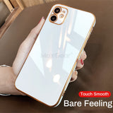 Luxury Square Plating Glossy Shockproof Case For iPhone 12 11 Series