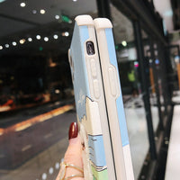 Cute Embroidery Sheep Leather Case for iPhone 13 12 11 Pro Max Mini