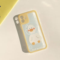 Cute Yellow Duck Transparent Phone Case For iPhone 12 11 Series