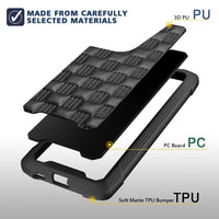 PU Leather Vanpi Double Anti Slip Hand Grip Case for Galaxy S21 Series