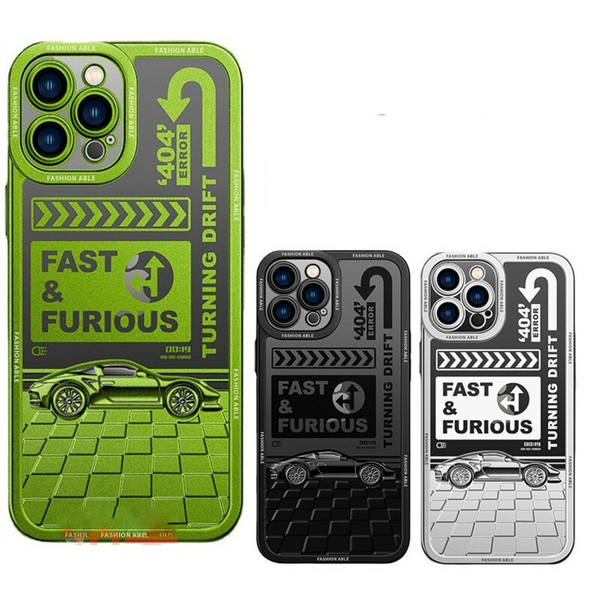 Plating Matte 3D Sport Car Pattern Camera Protection Case for iPhone 13 12 11 Pro Max