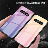 Gradient Glass Back Case for Samsung S10 Plus S10 S10E With Silicon Frame