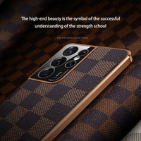 Luxury Leather All Inclusive Lens Case for Samsung S22 S21 Ultra Plus