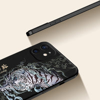 3D Embossed PU Leather Dragon Phoenix Anti knock Cover with Metal Ring for iPhone 12 11 Series