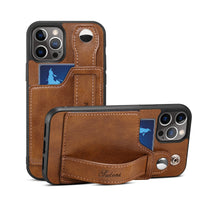 Leather Wallet Case Stand Feature with Wrist Strap for iPhone 13 12 Series