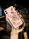 Luxury Glitter Rhinestone 3D Cartoons Cattle Ring Stand Case For iPhone 12 11 Series