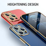 Luxury Camera Lens Protection Shockproof Silicone Soft Gold Plating Phone Case For iPhone 13 12 11 Series