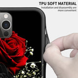 Bright Red Rose Flowers Case For iPhone 12 11 Series