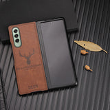 Luxury Retro Leather Armor Case For Samsung Galaxy Z Fold 3 Fold 2