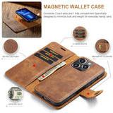 2 in 1 Detachable Leather Wallet Case for iPhone 13 12 11 Pro Max Mini