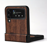 Wood Texture Leather Folding Case for Samsung Galaxy Z Flip 4