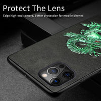 3D Emboss Genuine Leather Phone Case for iPhone 12 & 11 Series