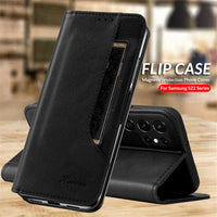 Leather Magnetic Wallet Card Flip Case for Samung S22 Ultra Plus