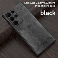 Luxury Leather Ultra Thin Camera Protection Case for Samsung Galaxy S22 Ultra Plus