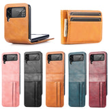 Card Holder Wallet Leather Case for Samsung Galaxy Z Flip 3 Flip 4