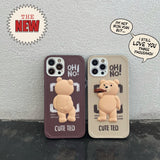 Cute Trend Creative 3D Teddy Bear Cartoons Case For iPhone 12 12 Series