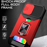 Slide Camera Protector Shockproof Case with Card Slot for iPhone 13 12 11 Series