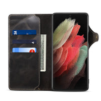 Luxury Genuine Leather Purse Flip Cover For Samsung Galaxy S21 S20 Note 20 Series