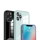 Square Tempered Glass Case Anti knock Baby Skin Frame Cover For iPhone 11 Series