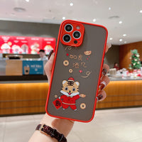 Red Tiger New Year Christmas Case for iPhone 13 12 11 Series