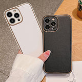 Luxury Plating Frosted Carbon Fiber Back Case for iPhone 13 12 Pro Max