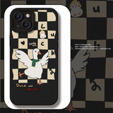 Cute Duck Color Square Block Pastel Case For iPhone 14 13 12 series