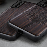 Black Ebony Wood 3D Carved Case For Samsung S21 Ultra Plus