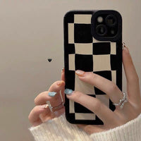 Luxury Checkerboard Stripe Shockproof Case for iPhone 13 12 11 series