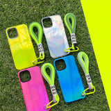 Fluorescence Lanyard Phone Case for iPhone 14 13 12 series