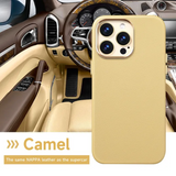 Genuine Leather Wireless Charging Magnetic Case for iPhone 15 14 13 12 series