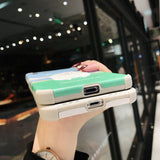 Cute Embroidery Sheep Leather Case for iPhone 13 12 11 Pro Max Mini