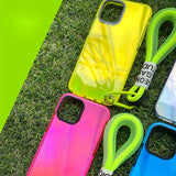 Fluorescence Lanyard Phone Case for iPhone 14 13 12 series