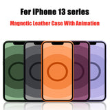 2021 New Original Luxury Leather With Animation Pop Up Window Case For iPhone 13 12 Series