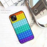 Pop Fidget Reliver Stress Toys Rainbow Phone Case For iPhone 13 12 11 Series