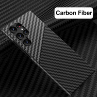 Carbon Fiber Texture Colorblock Case for Samsung Galaxy S22 Ultra Plus