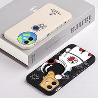 Liquid Silicone Astronaut Spaceship Case for iPhone 13 12 11 Series