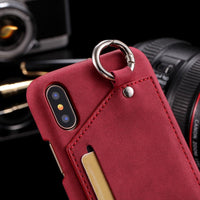 Vintage Leather For iphone X With Ring