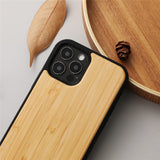 100% Wood Bamboo Walnut Shockproof Case for iPhone 13 12 11 Series