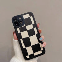 Luxury Checkerboard Stripe Shockproof Case for iPhone 13 12 11 series