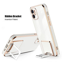 Luxury Gold Plating Invisible Bracket Cover for iPhone 12 11 XS Series
