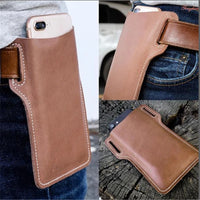 New Upgrade Leather Vintage Mobile Phone Case Pack Waist Bag Belt Clip