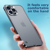 Luxury Metal Frame Lens Protector Aluminum Matte Case For iPhone 13 12 Series