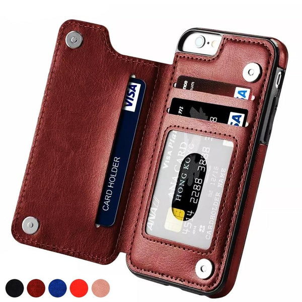 Retro Leather Multi Card Holder Wallet Case For iPhone 13 Series