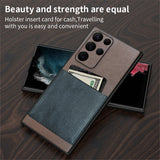 Luxury Leather Ultra Thin Camera Protection Case for Samsung Galaxy S22 Ultra Plus