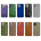 Tin Foil Pleats Soft Silicone Case ForiPhone 13 12 11 Pro Max Mini