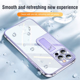 Transparent Plating Shockproof Stand Holder Case For iPhone 12 11 Series