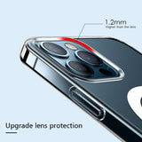 New Magnetic Adsorption Clear Case Support Wireless Charging with Scratch proof For iPhone 12 11 Series